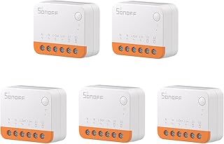 SONOFF Wi-Fi Smart Switch 10A 2400W, Smart Relay Switch Light Switch Works With Alexa/Google Home, Remote Control Smart Scheduled Switch, Neutral and Live Wires Required, 5PCS MINIR4