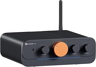 Fosi Audio HT4S Bluetooth Amplifier for Outdoor Speakers, 4 Channel Power Amp for Bass Shaker Sim Racing Cockpit, 4.1/5.0 Ch Stereo Home Audio Receiver, Supports AUX/Optical Input with Remote Control