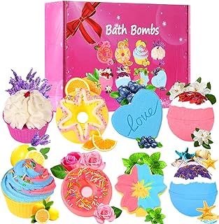 Bath Bombs,Lanwexy 8 Large Bath Bombs Set for Women.Organic Natural Handmade Aroma Pure Essential Oil Bubble Bath Balls.Fragrant Spa to Moisturize Dry Skin.Birthday, Mothers Day Present