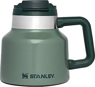 STANLEY 10-02873-037 The Tough-to-Tip Admiral's Mug Hammertone Green 20OZ / .59L