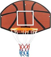 GYMAX Wall Mounted Basketball Hoop, Portable Backboard with Shatterproof Backboard and All Weather Net, Indoor Outdoor Backboard Rim and Net Set for Kids Teens
