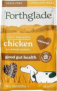 Forthglade Dry Dog Food, Cold Pressed, (6kg Resealable Bag) Chicken with Vegetables, Hypoallergenic Dog Food, Grain Free Complete Meal, Natural Puppy, Adult and Senior Dry Dog Food