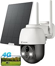 COCOCAM 4G LTE No WiFi Security Camera, 2K Solar Outdoor Wireless, PIR Human Detection, AI Recognition, 355°P 90°T, 10000 mAh Battery, SIM Card Included, Cloud, Works with Alexa