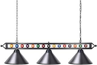 Pool Table Lights, Wellmet 59 inch Billiard Table Light with 3 Metal Shades, Adjustable Snooker Pool Table Lighting with Metal Billiard Decor, Perfect for Game Room, 6ft 7ft 8ft Billiard Pool Tables