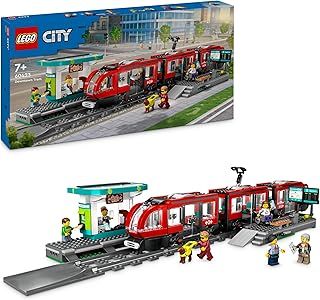 LEGO City Downtown Tram and Station Vehicle Building Toy Set for 7 Plus Year Old Kids, Boys & Girls, with 6 Minifigures and a Guide Dog Figure for Role Play, Birthday Gift Idea, 60423