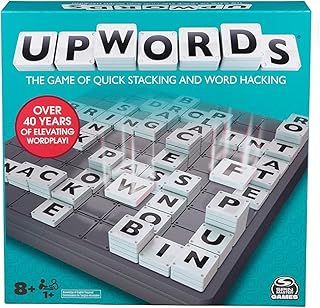 Upwords, Fun and Challenging Family Word Game with Stackable Letter Tiles, for Ages 8 and Up
