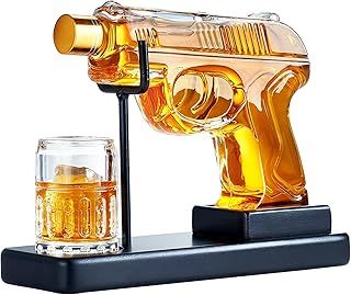 Kollea Mini Whiskey Decanter Set with Glass for Men, Unique Anniversary Birthday Gifts Ideas for Men Dad from Daughter, Cool Military Present, Cool Liquor Dispenser for Bar Drinking Party-6.76 Oz