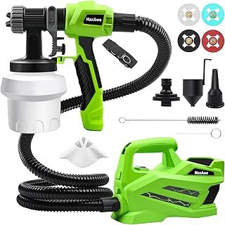MaxAwe Split Paint Sprayer, 800W High Power Electric Spray Gun with 3 Spray Modes & 4 Nozzles, 800ml Detachable Tank for Painting Furniture Fences Walls