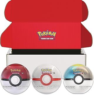 Pokémon TCG: Poké Ball Tin Bundle—Poké Ball, Premier Ball & Moon Ball (9 Pokémon TCG Booster Packs & 7 Sticker Sheets)