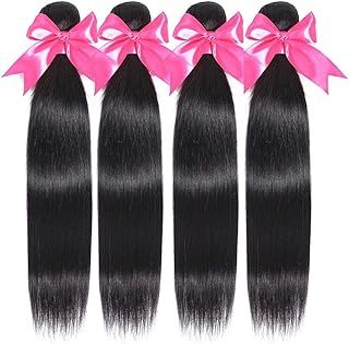 12A Brazilian Hair Bundles Straight Human Hair Weave Bundles Brazilian Straight Hair 3 Bundles Natual Black Color 300g Total 10 12 14 inch Romface