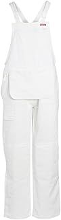 ProDec Bib and Brace Painters Overalls, Men's & Women's Workwear, 100% Absorbent Cotton Drill Fabric, White Painting Overalls, Decorators Dungarees, With Painters Pouch, 31" Leg Length, Sizes S-XXXL