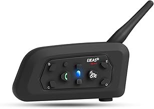 EJEAS V6 Pro Motorcycle Helmet Bluetooth Intercom Headset 1200M 2 People Full Duplex Wireless Motorbike Interphone Connect Up to 6 Riders for Motorcycling Skiing and Climbing (1 Pack)