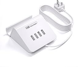 Qurzou USB Charging Station 25W USB Fast Charger Plug,Multi USB-C Wall Charger for iPhone 15/14/13/12,Samsung Galaxy S23/S22/S21,Android etc (white 25W)