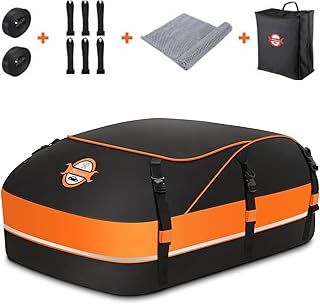 Sailnovo Roof Box Roof Bag 580L/20 Cubic Waterproof Car Roof Box for Cars without/with Roof Bars/Rack/Rails, Large Roofing Cargo Carrier Bags with Anti-slip Mat, 6 Door hooks