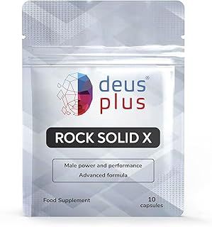 Rock Solid X 10 Pills for Gentlemen | Strong Fast Acting Formula with L-Arginine, Tribulus Terrestris, Ginseng, Maca | Strength, Energy and Stamina Booster | Advanced Men Performance Food Supplement