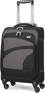 Aerolite Lightweight 55cm 4 Wheel Travel Carry On Hand Cabin Luggage Suitcase Approved for easyJet British Airways Ryanair and More, Black Grey