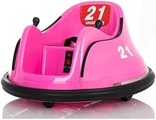 Kids Bumper Car, 6V Electric Ride on Waltzer Cars with Remote Control, 360 Degree Spin, Flashing LED Lights, Built-in Music & Wireless Connection (Pink)