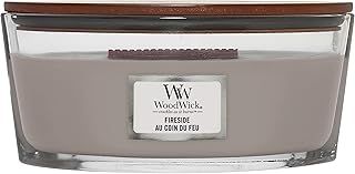 WoodWick Scented Candle with Crackling Wick | Fireside Ellipse Candle | Long Burning Candles: Up to 50 Hours Burn Time | Perfect Gifts for Women