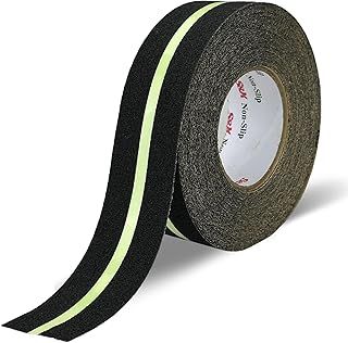 S&X Heavy Duty Anti Slip Tape 5cm x 18.3m with Glow in The Dark Strip - Durable Grip Tape for Stairs, Outdoor Non Slip Stair Tread Non-Skid Safety Tape