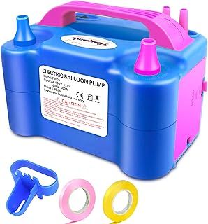FLSEPAMB Electric Balloon Pump UK,600W Portable Balloon Pump Electric With 2+2 Nozzle,2 Modes Balloon Inflator Machine to Fill Balloon,For Various Round, Latex,Party,Wedding