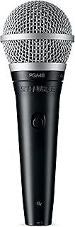 Shure PGA48 Dynamic Microphone - Handheld Mic for Vocals with Cardioid Pick-up Pattern, Discrete On/Off Switch, 3-pin XLR Connector, 15' XLR-to-XLR Cable, Stand Adapter and Zipper Pouch (PGA48-XLR-E)