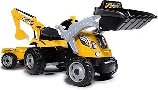 Smoby 7600710301 Builder Max Tractor with Trailer, Yellow/Black