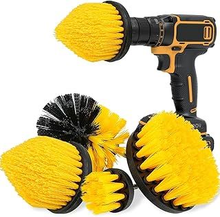 4 Pack Drill Brush 1/4’ Power Scrubber Attachment Kit Electric Cleaning Brush Set for Cleaning Bathroom and Kitchen Floor Brick Surface