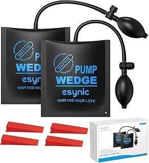 eSynic Air Wedge Up Bag Popular 2pcs Air Wedge Pump Up Bags Pump Tools Car for Door Window Installation and Car Repair with 4 Plastic Wedges