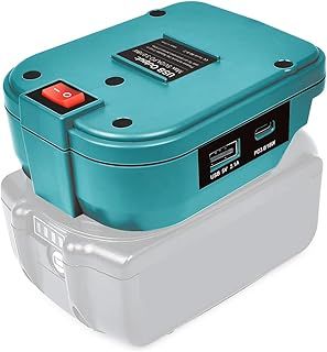 Battery Adapter Compatible with Makita 18 V Battery with USB and Type C Quick Charge, Charger Adapter for Various Mobile Phones and Smart Devices (Adapter Only)