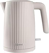 Quest 32039 1.5 Litre Cordless Kettle/Stylish Modern Grooved Design/Spout Filter/Overheat Protection / 3000W Fast Boil/White Colour
