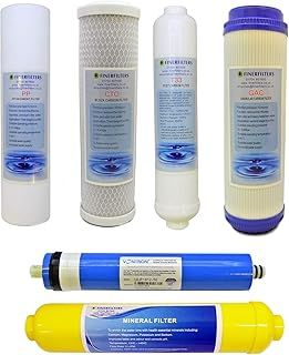 Finerfilters Potable Water Filter 6 Stage Reverse Osmosis Replacement Pack with 50GPD RO Membrane