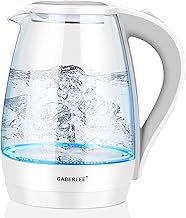 Electric Kettle, 1.7L, Fast Boil Quiet Glass Kettle with Blue LED, Auto Shut-Off and Boil-Dry Protection, BPA-Free, 2200W - White