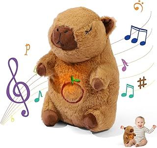 DOOCECIY Breathing Teddy Bear for Anxiety, Anxiety Bear, Breathing Otter Sleep Buddy for Kids & Adults(Capybara)