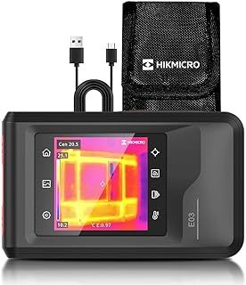 E03 Pocket-size Compact Thermal Imaging Camera with Visual Camera, 96 x 96 IR Resolution/9,216 Pixels, Powered by SuperIR, 25 Hz, 3.5" Touch Screen Thermal Imager, IP54, -4°F to 662°F