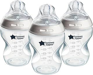 Tommee Tippee Natural Start Anti-Colic Baby Bottle, 260 ml, 0+ months, Slow Flow Breast-Like Teat for a Natural Latch, Anti-Colic Valve, Self-Sterilising, Pack of 3