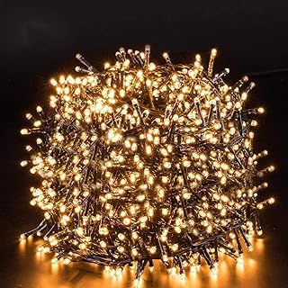 Christmas Tree Lights Warm White 25M 1000 Led Indoor Outdoor Cluster Fairy Lights Mains Powered Safe Low Voltage Decoration for Xmas Tree Garden Gazebo Party Wedding Pergola Wedding Window