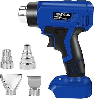 Cordless Hot Air Gun Compatible with Bosch B 18V Battery, Max. 430℃ Cordless Heat Gun with 4 Nozzles for Paint Stripping, Bending Pipes, DIY (No Battery)