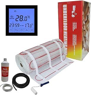 Nassboards Premium Pro Electric Underfloor Heating mat kit 200w per m² - Red Box (1m², Black Beca Smart Thermostat)