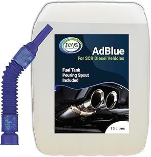 Jovs AdBlue 10 Liters with Spout – Diesel Exhaust Fluid Additive for SCR-Equipped Vehicles - Crystal Clean Diesel Treatment Fluid, ISO 22241 Compliant, Injected into Engine Exhaust Gases – DEF