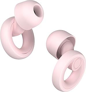 JAYINE Ear Plugs for Sleep, Reusable Soft Silicone Earplugs Hearing Protection, 30dB Noise Cancelling Ear Plugs for Sleeping, Work, Study or Travel - Ear Tips in XS/S/M/L - Pink