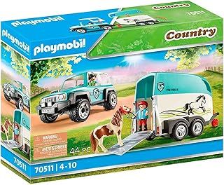 Playmobil Country 70511 Car with Pony Trailer, For ages 4+
