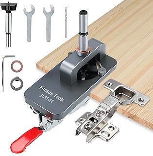 35mm Concealed Hinge Jig, Cabinet Door Hinge Jig, Accurate Hinge Drilling Jig Hole Guide Locator, Aluminum Alloy Household Woodworking Tools for Door Cabinets Hinges Mounting