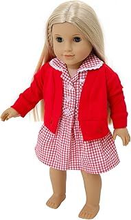 Dolls School Uniform in Red for 18 inch Dolls [35-45cm] such as Our Generation,Design a Friend and 43cm Baby Born [DOLL NOT INCLUDED]