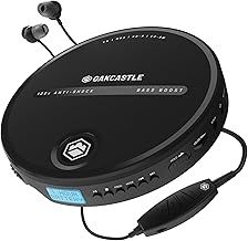 Personal CD Player | Portable Walkman with Included In-Line Control Earphones | 7 Hour Battery Playtime, In-Car AUX Compatibility | Bass Boost, Hold Lock and Anti-Skip Function | OAKCASTLE CD10