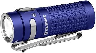 OLIGHT Baton4 EDC 1300 Lumens Rechargeable LED Small Torch, Pocket Flashlight with Micro-Perforated Indicator for Outdoors, Indoors and Emergency (Regal Blue)