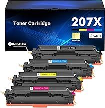 207X 207A Toner Cartridge With Chip for HP 207X 207A 207 Color Laserjet Pro MFP M283fdw M255dw M282nw M283fdn M255nw W2210X W2211X W2212X W2213X M283 M255 M282 - Black Cyan Yellow Magenta 4-Pack