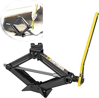 VickyHome Universal Scissor Jack 2 Ton Car Jacks Heavy Duty Crank Trolley Lift Jack, Hand Spare Tire Repair Tool Kit Portable Emergency Tire Change Kit, Max Height 15.35 inches