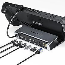 Docking Station for Steam Deck, 6-in-1 Steam Deck Dock Stand, USB-C Hub with HDMI 4K@30Hz, Gigabit Ethernet, 3 USB-A and Full Speed Charging USB-C Port Compatible with Valve Steam Deck