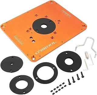 O'SKOOL Precision Aluminum Router Table Insert Plate, Router Templates with Pre-Drilled Adapt to Multiple Routers of Different Model