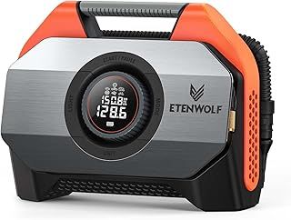 ETENWOLF Vortex S6 Tyre Inflator Portable Air Compressor for Heavy-duty Vehicle, Cordless Air Pump for Car & Inflatables with 19200 mAh Battery, 100% Duty Cycle & Dual Cylinder Bike Pump, Vivid Orange